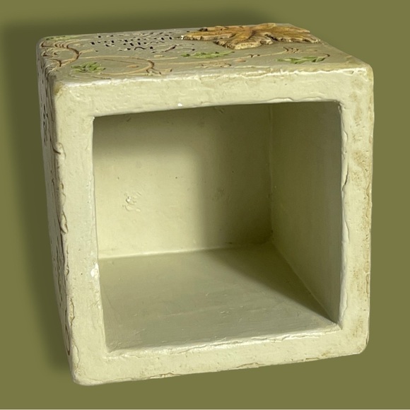 3” Square Succulent Hand Painted Planter Live with a thankful heart Ganz - Picture 6 of 8